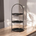 Birdsong" Tiered Serving Stand: 2 or 3 Layers, Black or Silver