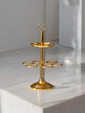 Tiered Elegance Cup Holder: Silver & Gold Display Stand