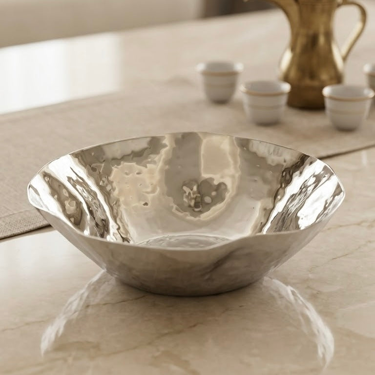 Hammered Stainless Steel Salad & Serving Bowl (Small – 14 cm)