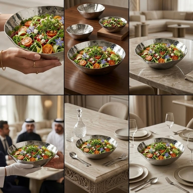 Hammered Stainless Steel Salad & Serving Bowl (Small – 14 cm)