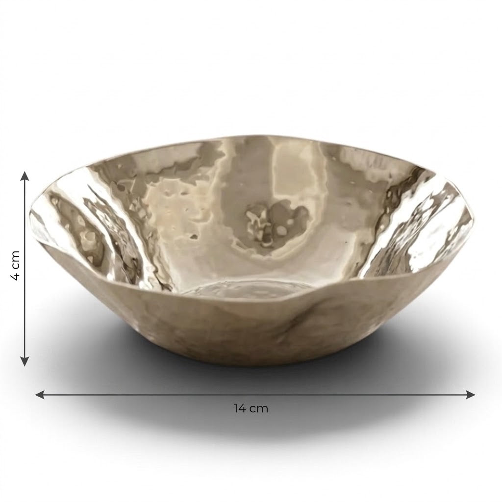 Hammered Stainless Steel Salad & Serving Bowl (Small – 14 cm)