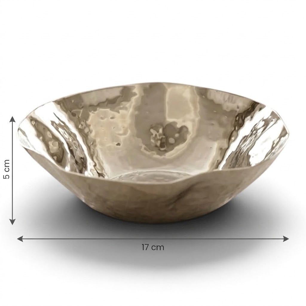 Hammered Stainless Steel Salad & Serving Bowl (Large – 17 cm)