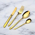 Elegant 26-Piece Cutlery in Silver & Gold (Focuses on color options)