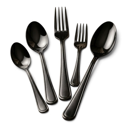 AlpenBerg 74-Piece Premium Dark Stainless Steel Cutlery Set