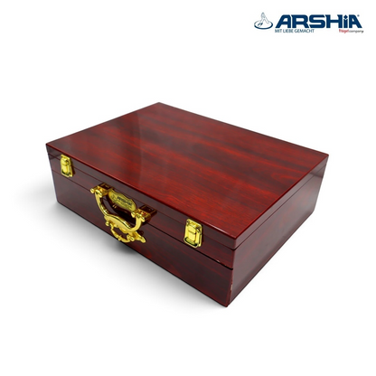 ARSHIA 86-Piece Stainless Steel Cutlery Set with Wooden Case