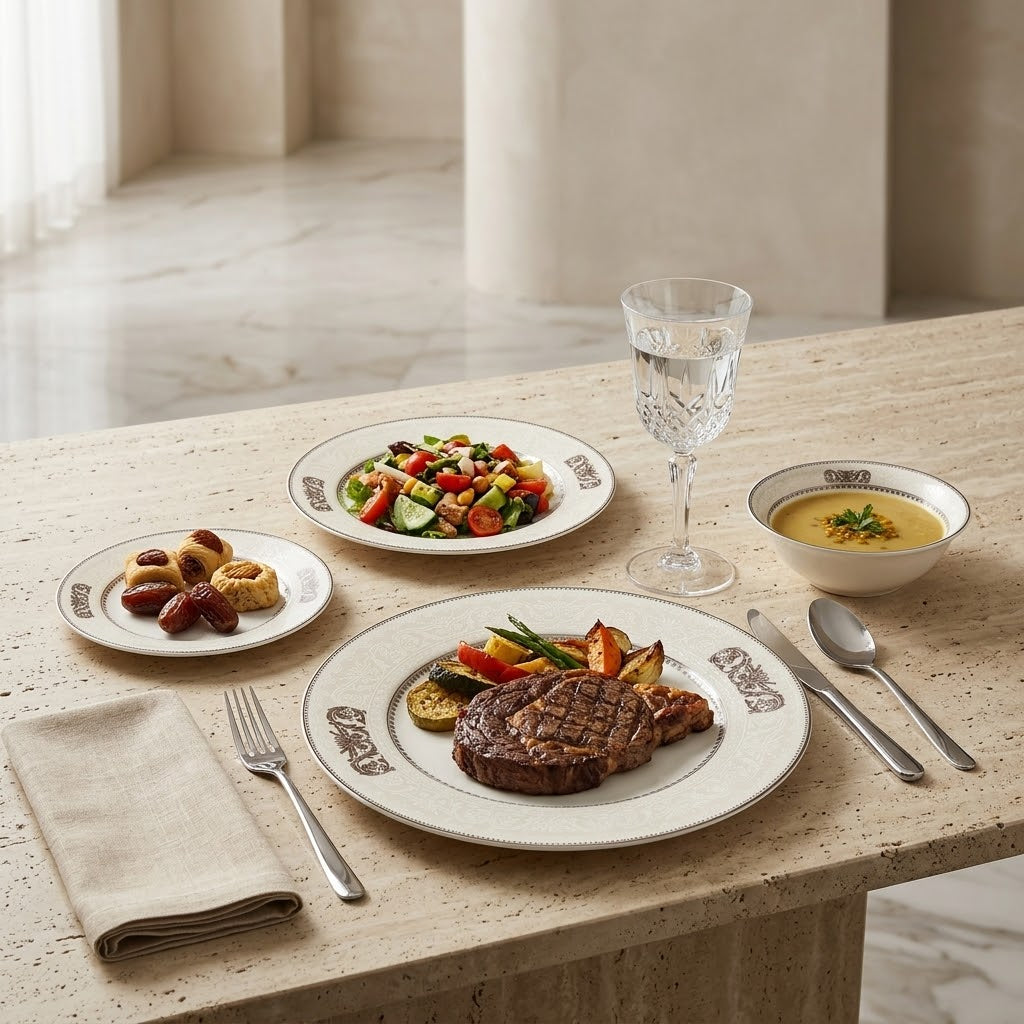 Luxury Fine Porcelain Dinner Set – 24 Pcs (Complete Service for 6)