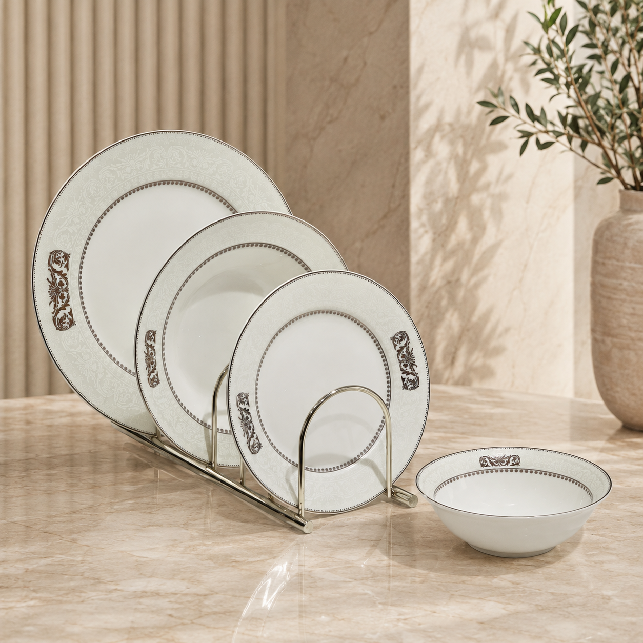 Luxury Fine Porcelain Dinner Set – 24 Pcs (Complete Service for 6)