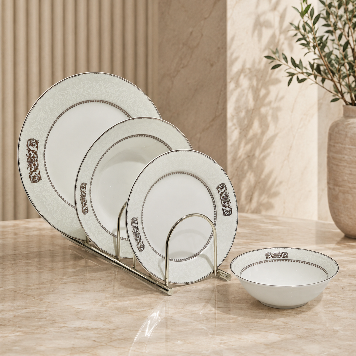 Luxury Fine Porcelain Dinner Set – 24 Pcs (Complete Service for 6)