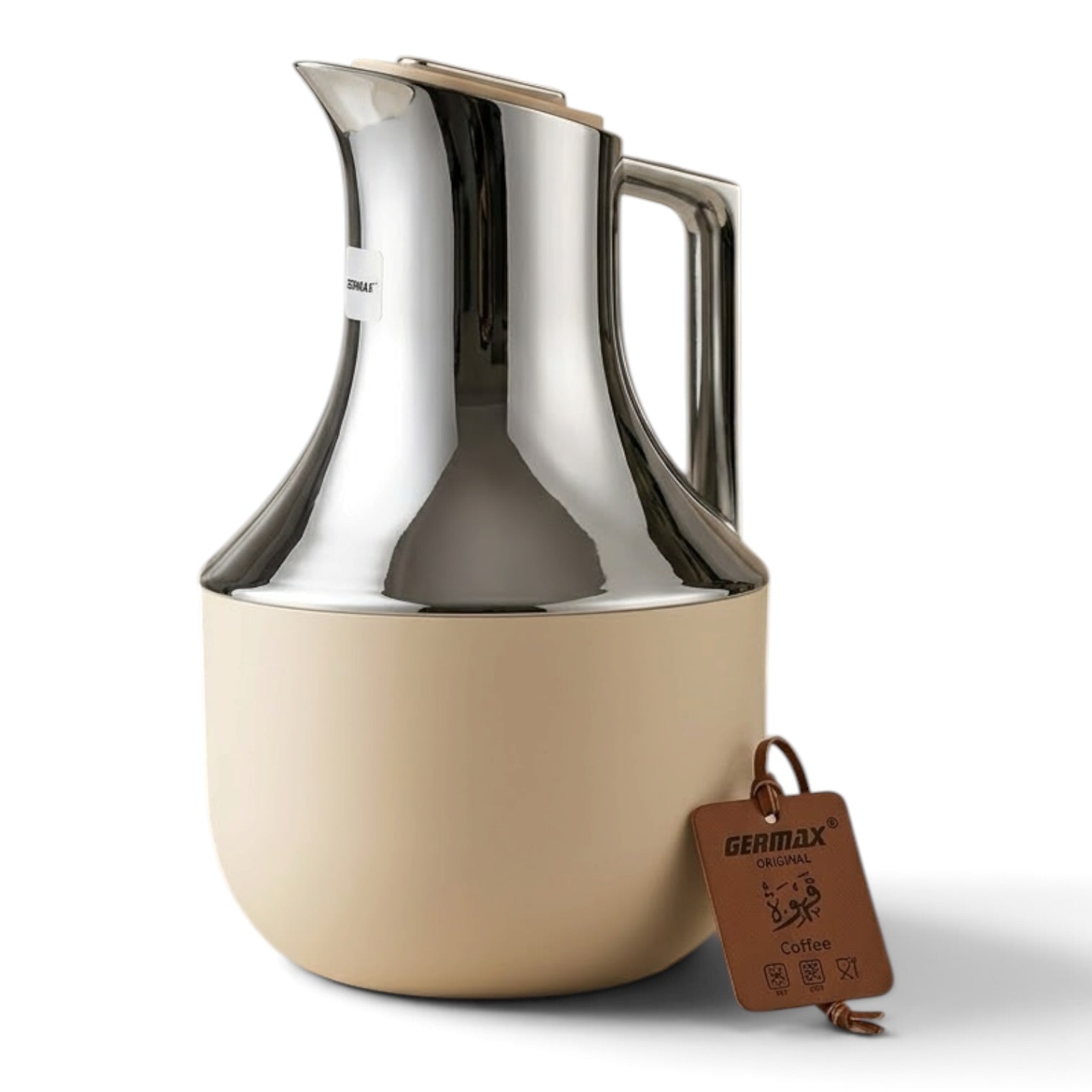 Germax Modern Cream Beige & Chrome Vacuum Flask – 0.7 L