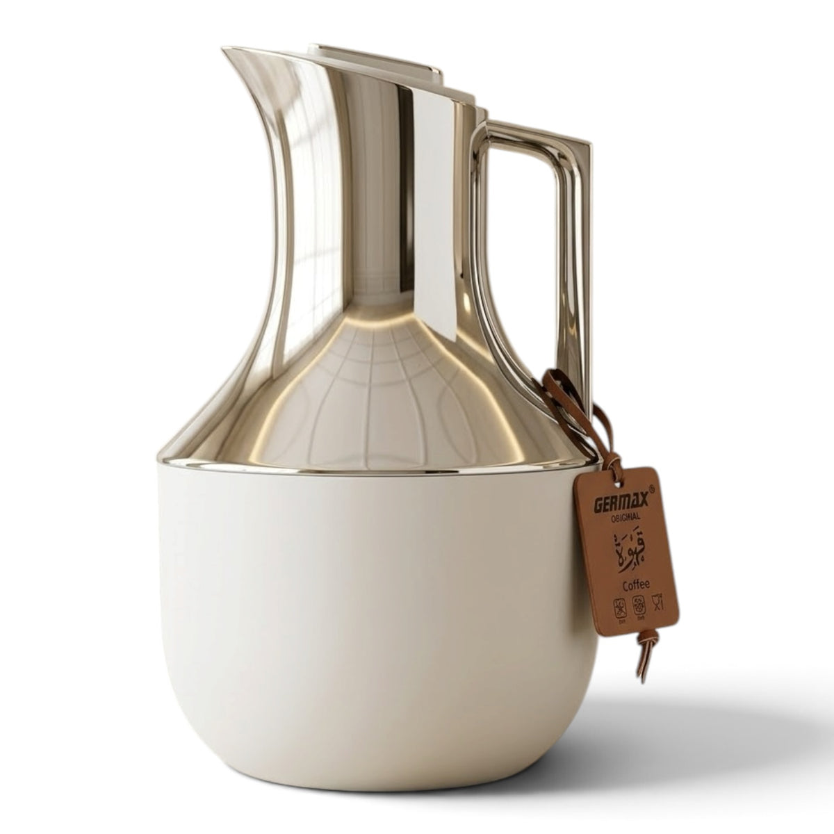 Germax Modern Off-White & Chrome Vacuum Flask – 0.7 L