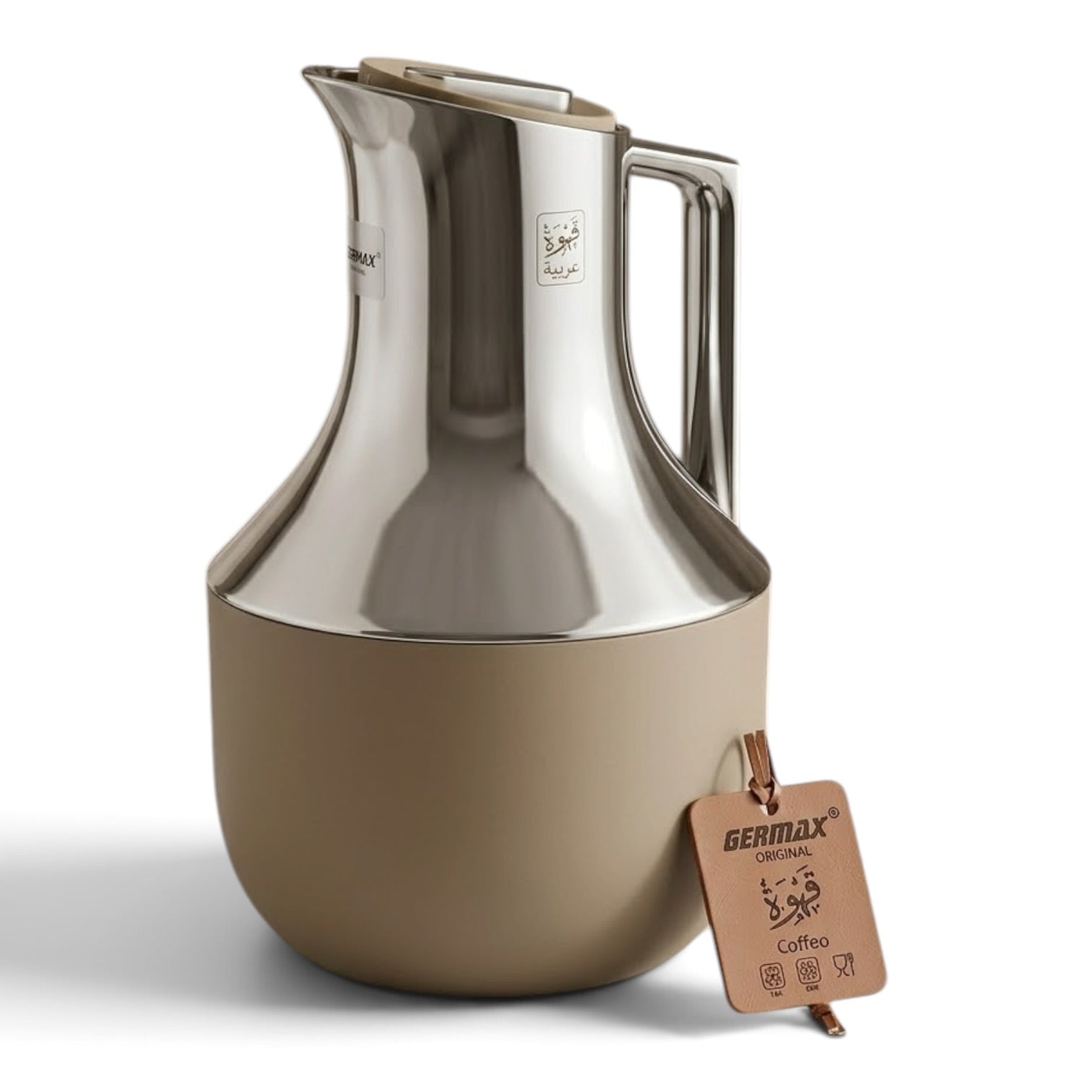 Germax Modern Warm Caramel & Chrome Vacuum Flask – 0.7 L