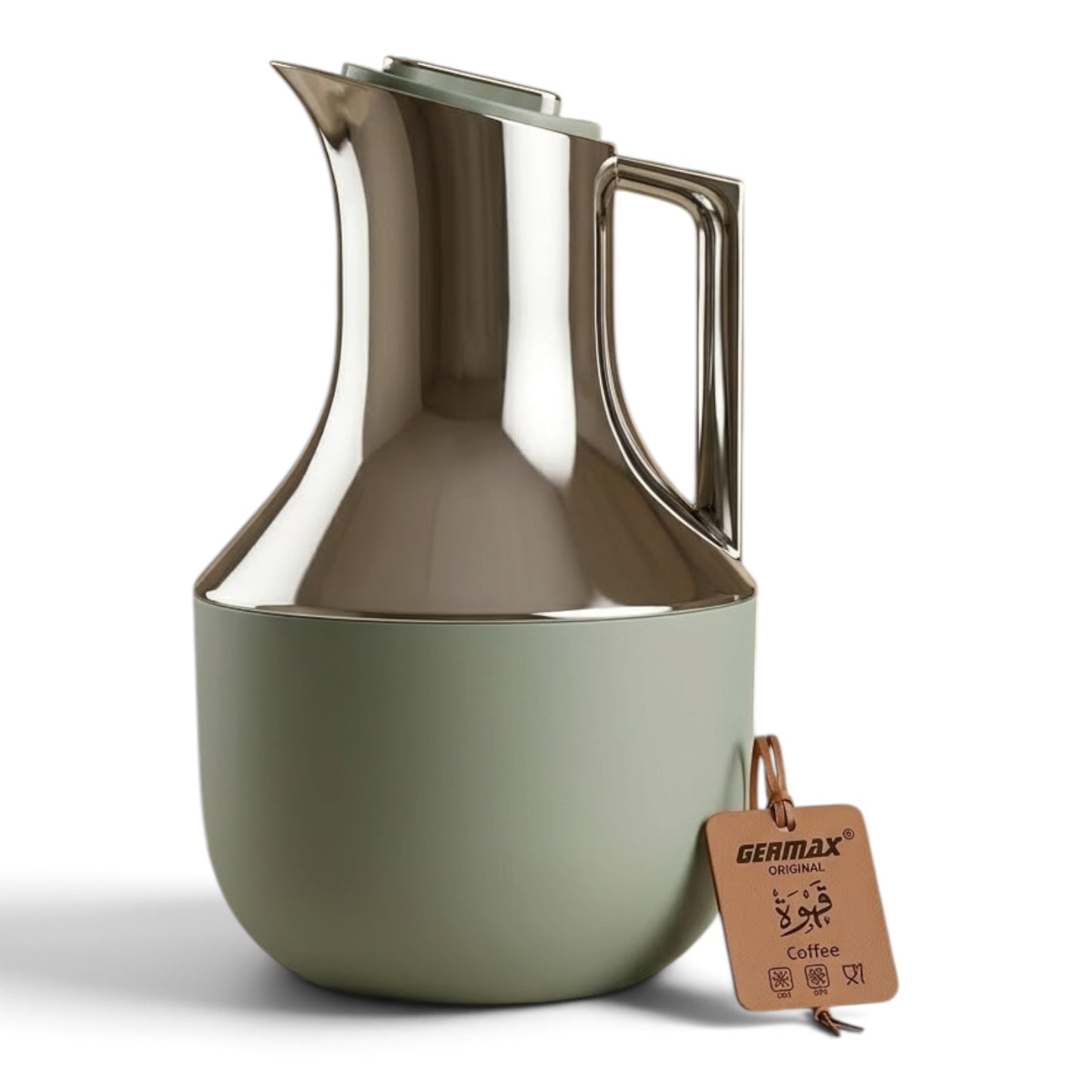 Germax Modern Sage Green & Chrome Vacuum Flask – 0.7 L