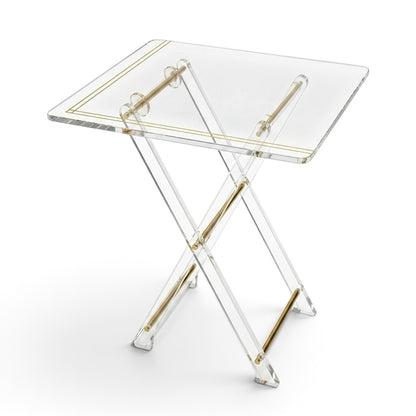 Luxury Transparent Acrylic Square Majlis Table Set with Holder Stand (4 Pcs)