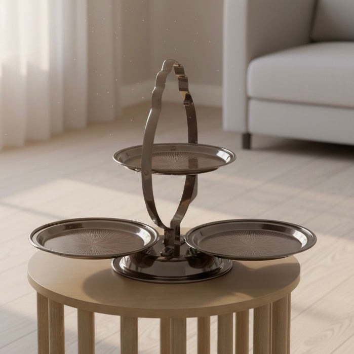 3-Tier Round Serving Stand Chrome