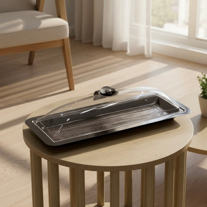 Covered Cake & Candy Tray Chrome - (L) - Mawaeen