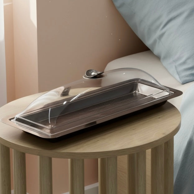 Covered Cake & Candy Tray Chrome - (L) - Mawaeen