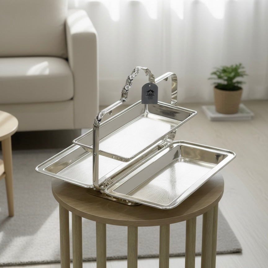 3-Tier Serving Stand Silver- (L)