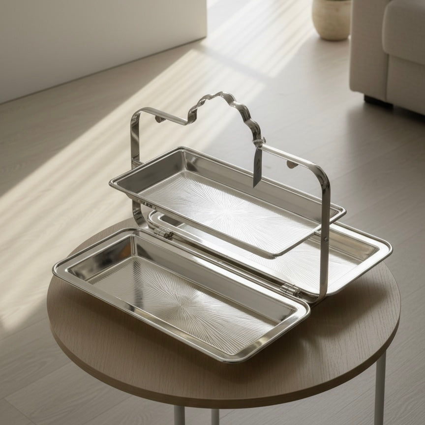 3-Tier Serving Stand Silver- (L)