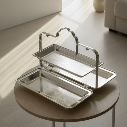 3-Tier Serving Stand Silver- (L) - Mawaeen