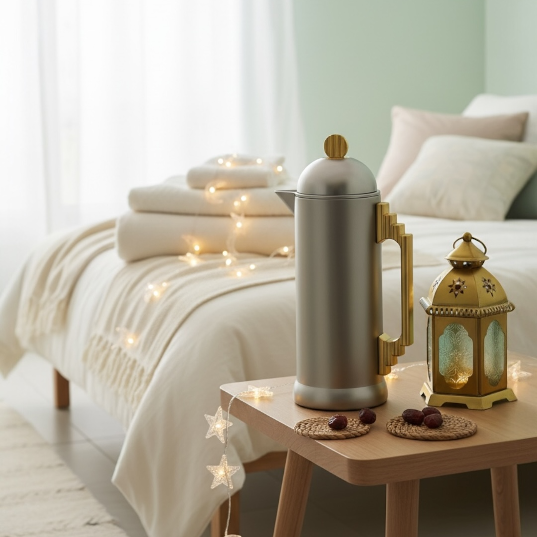 Al Marjan Dallah Set – 0.7L & 1L - M/Silver Gold - Mawaeen