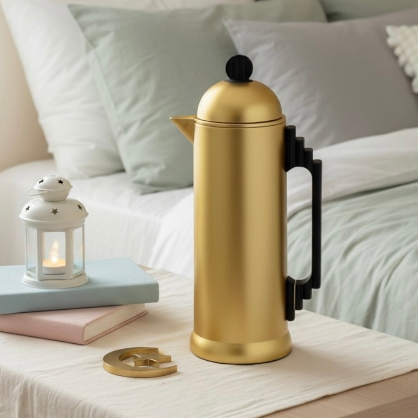 Al Marjan Dallah Set – 0.7L & 1L - M/Gold wood