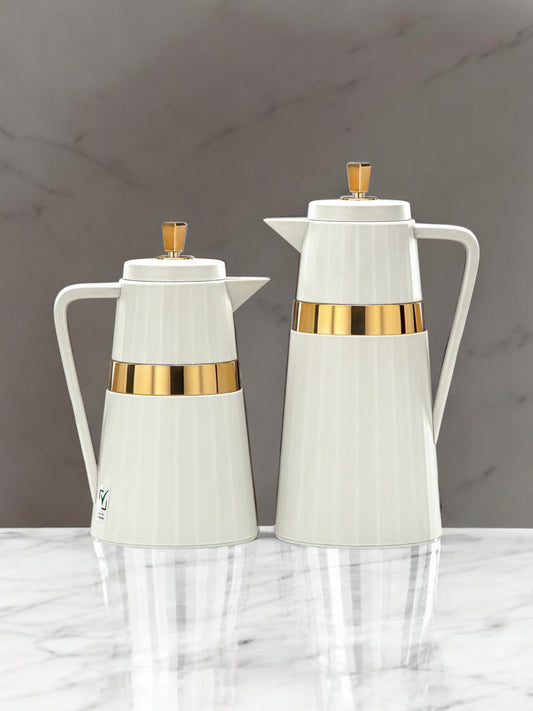 Almarjan Vacuum Flask Set - 2 Pieces - Beige