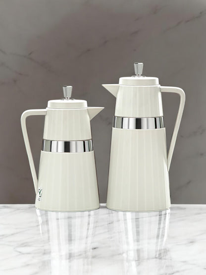 Almarjan Vacuum Flask Set - 2 Pieces - Beige
