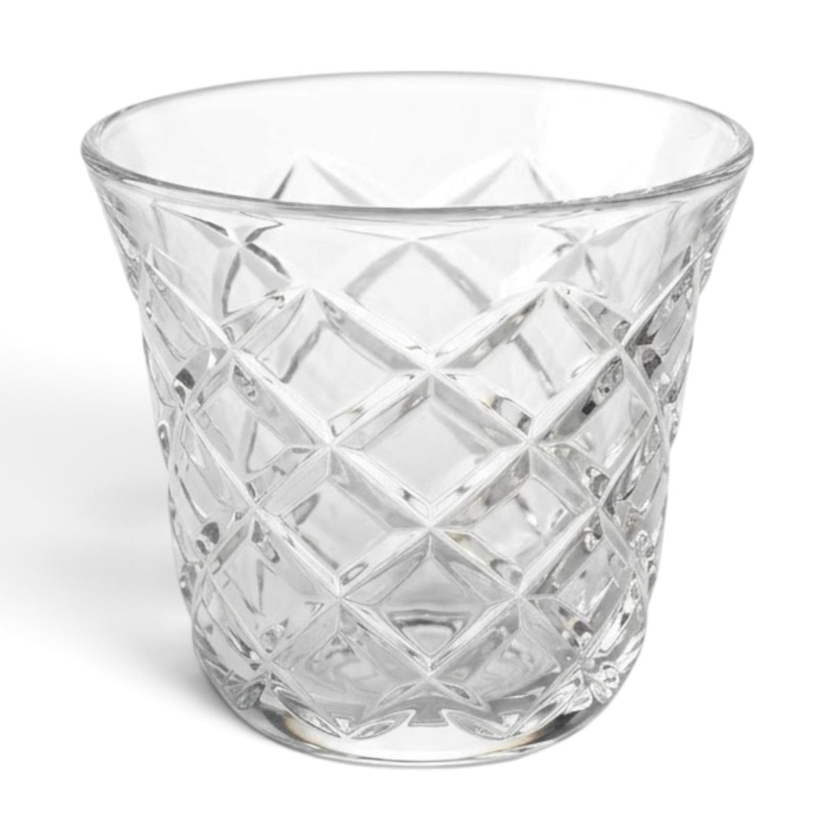 Faceted Clear Glass Arabic Coffee Cup Set (6 Pieces / Finjans)