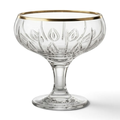 Gold-Rimmed Stemmed Glass Dessert & Ice Cream Bowls (Set of 6)