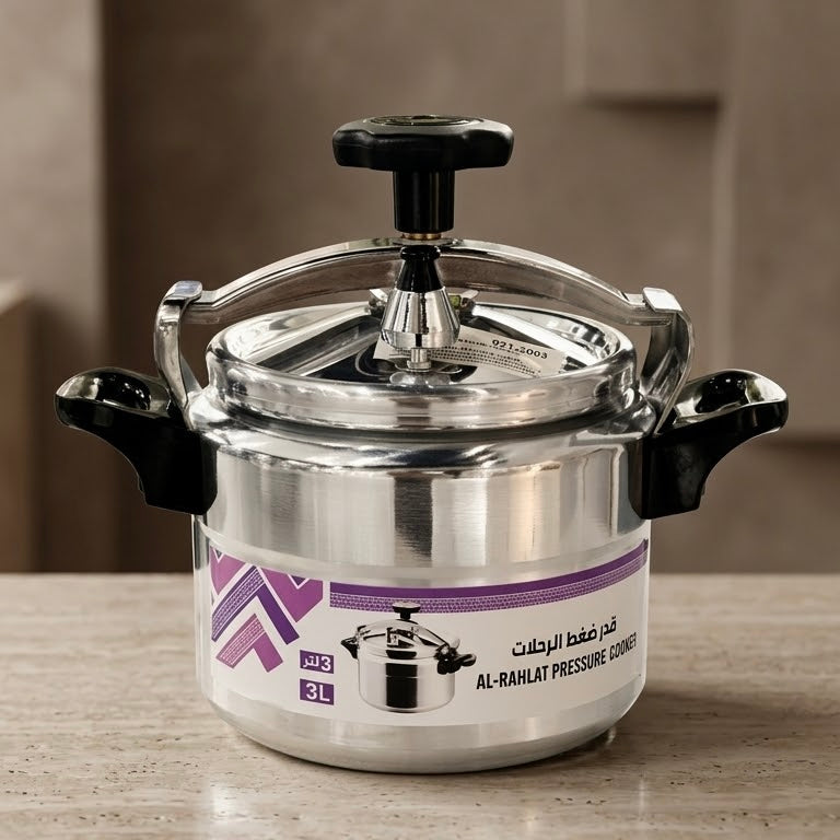 AL-RAHLAT Aluminum Pressure Cooker 3L – Compact Camping & Fast Cooking Pot