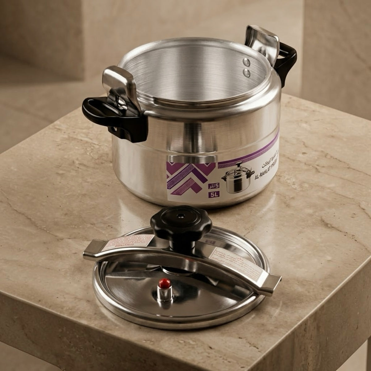 AL-RAHLAT Aluminum Pressure Cooker 7L – Large Capacity Banquet & Camping Pot