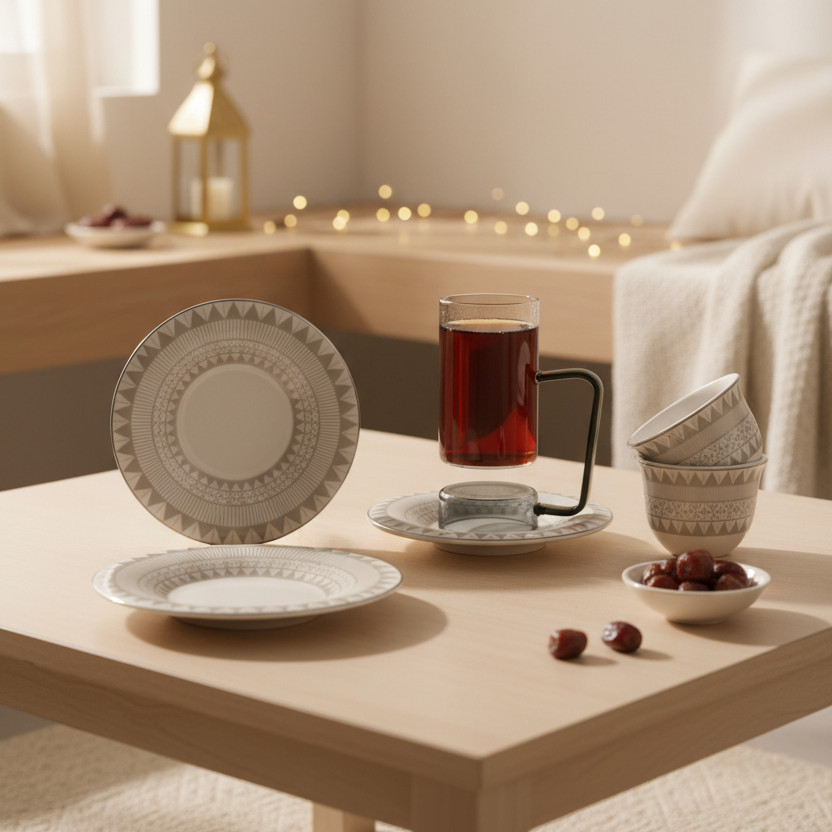 Tea & Coffee Serving Set W/Silver – 18 Pieces