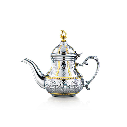 Sahara Collection Stainless Steel Teapot Silver & Gold