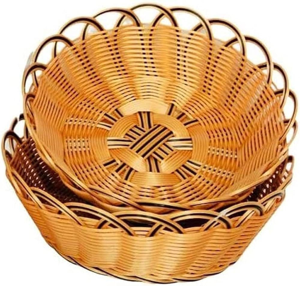 Round basket brown