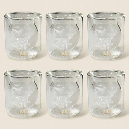 Marble Gray & Gold Tea & Coffee Set with Clear Acrylic Tray & Floral Accent