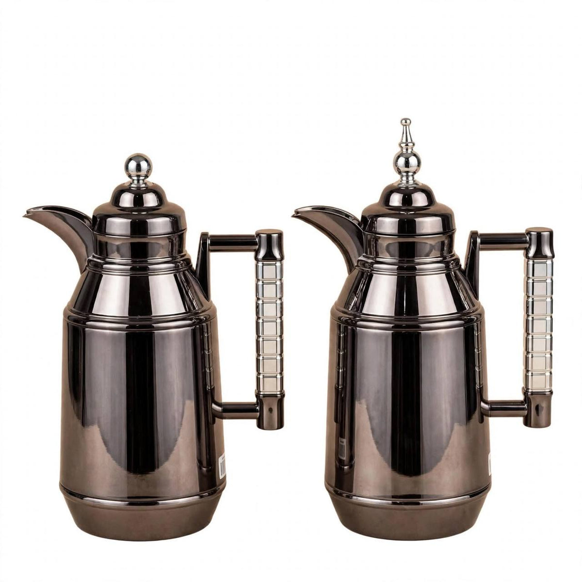 Mahra Polished Chrome & Silver 2-Piece Thermal Coffee & Tea Dallah Set