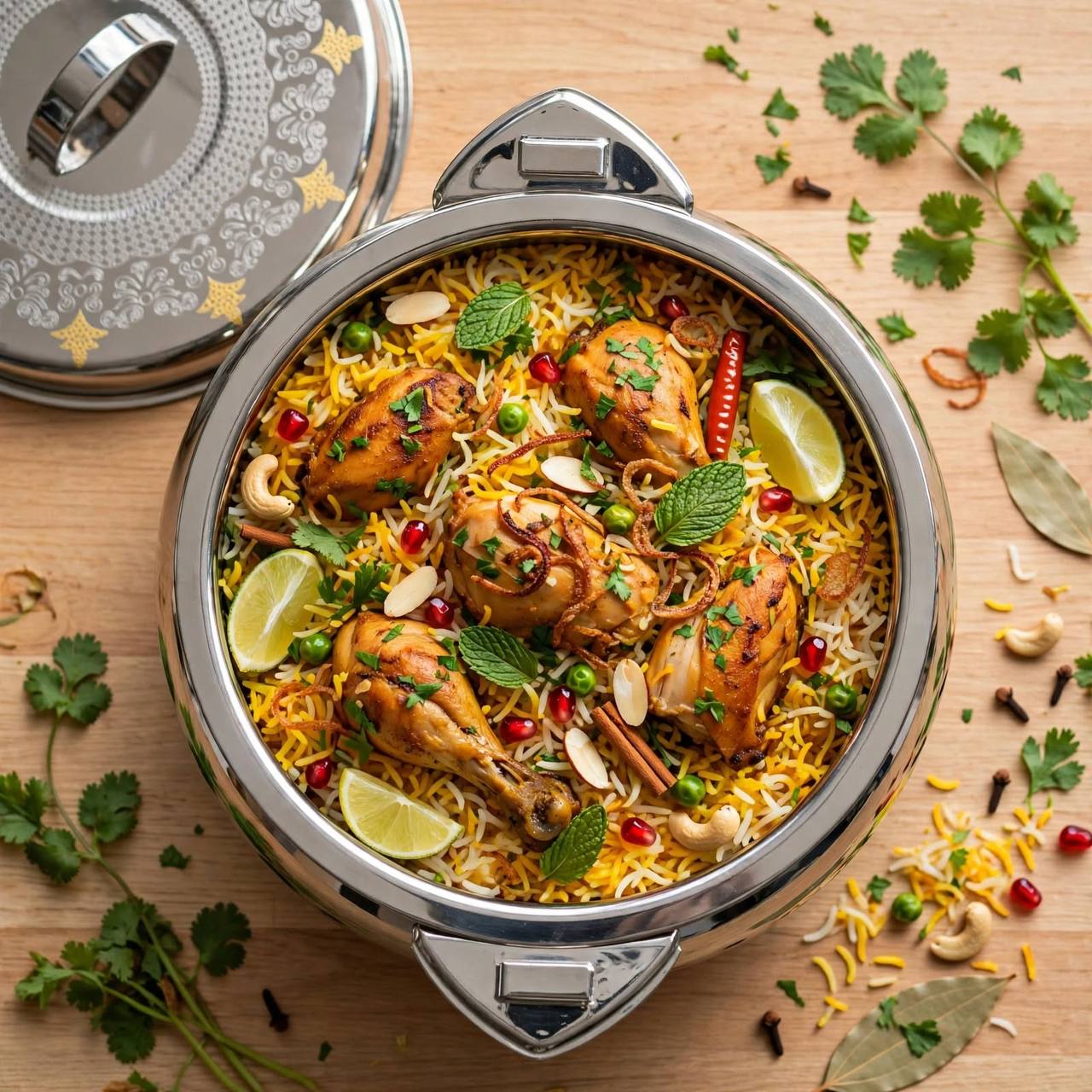 Royal Insulated Stainless Steel Thermal Food Warmer with Gold-Accented Laser Etched Lid & Locking Clamps – 5000 ml
