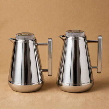 Al Saif Silver Thermal Dallah Set (2-Piece, 1L & 0.75L)