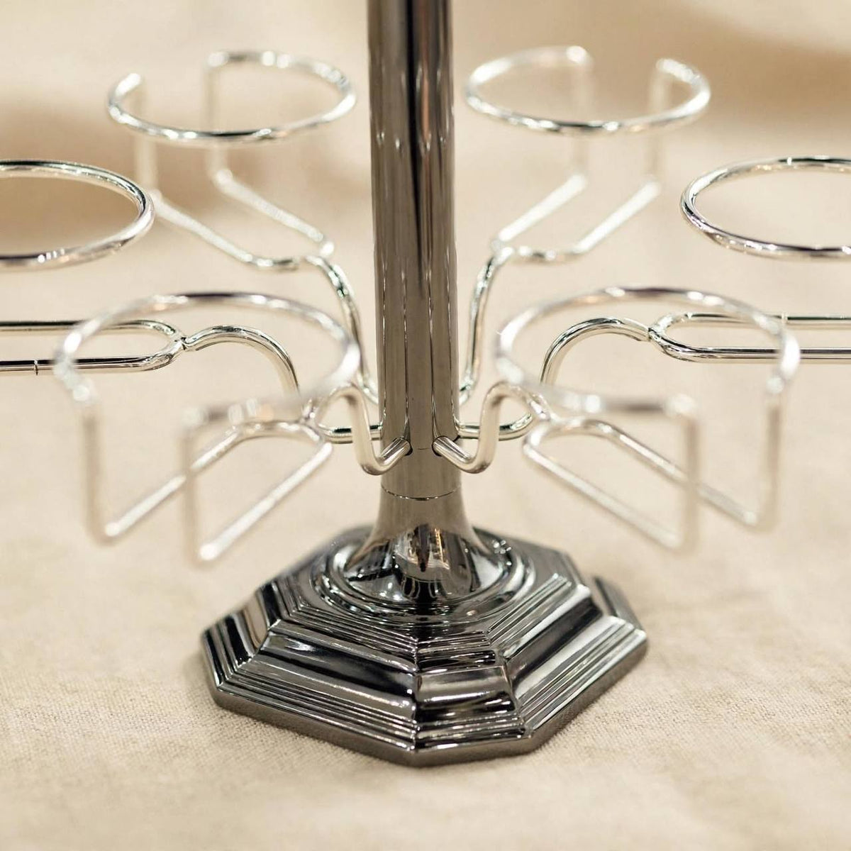 6-Cup Vertical Tea Glass (Estikanat) Holder – Polished Chrome
