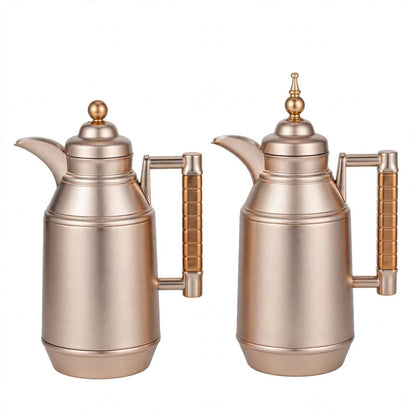 Mahra Matt Rose & Gold 2-Piece Thermal Coffee & Tea Dallah Set