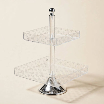 Luxury 2-Tier Embossed Acrylic Sweet & Hospitality Display Stand