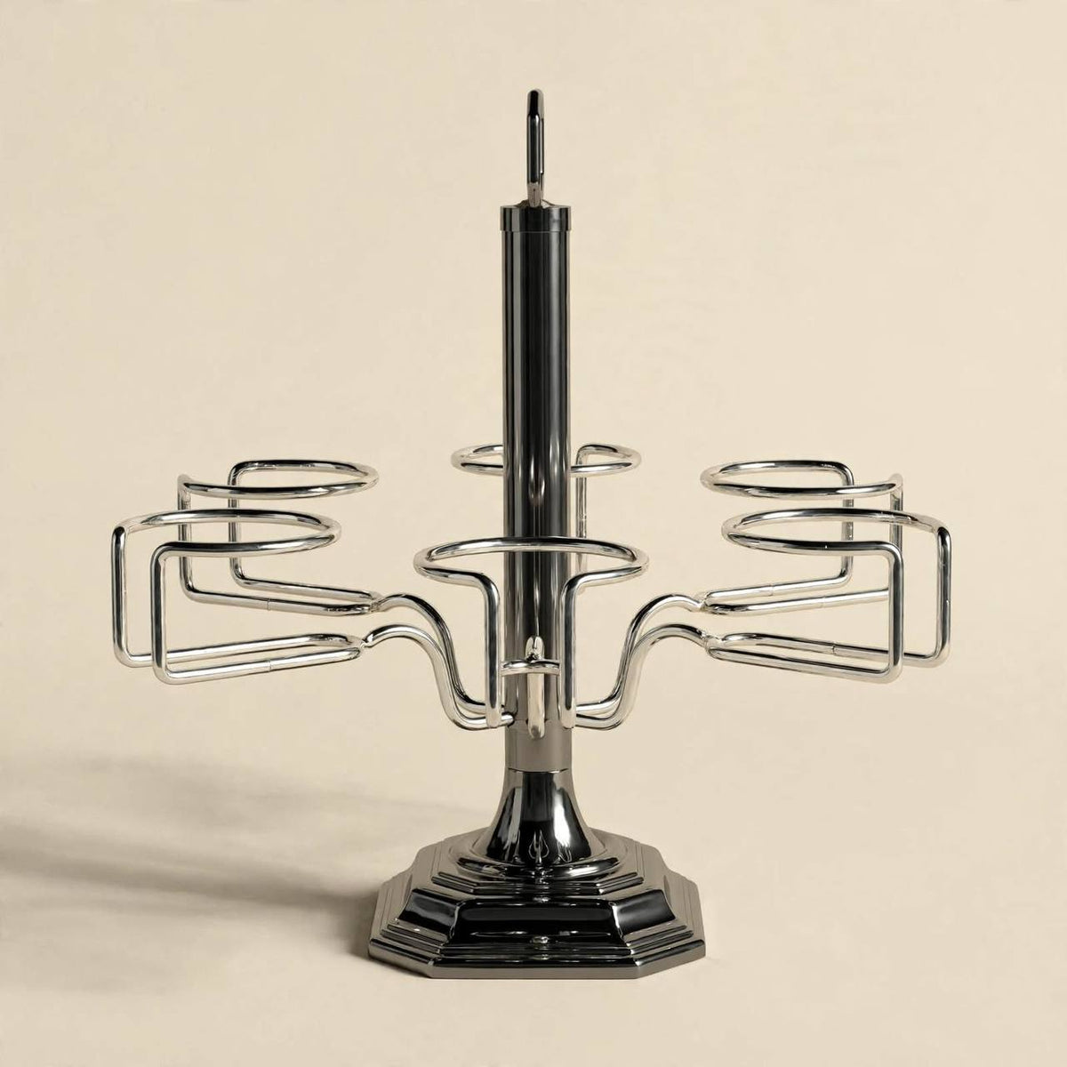 6-Cup Vertical Tea Glass (Estikanat) Holder – Polished Chrome