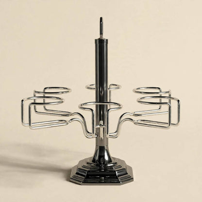 6-Cup Vertical Tea Glass (Estikanat) Holder – Polished Chrome