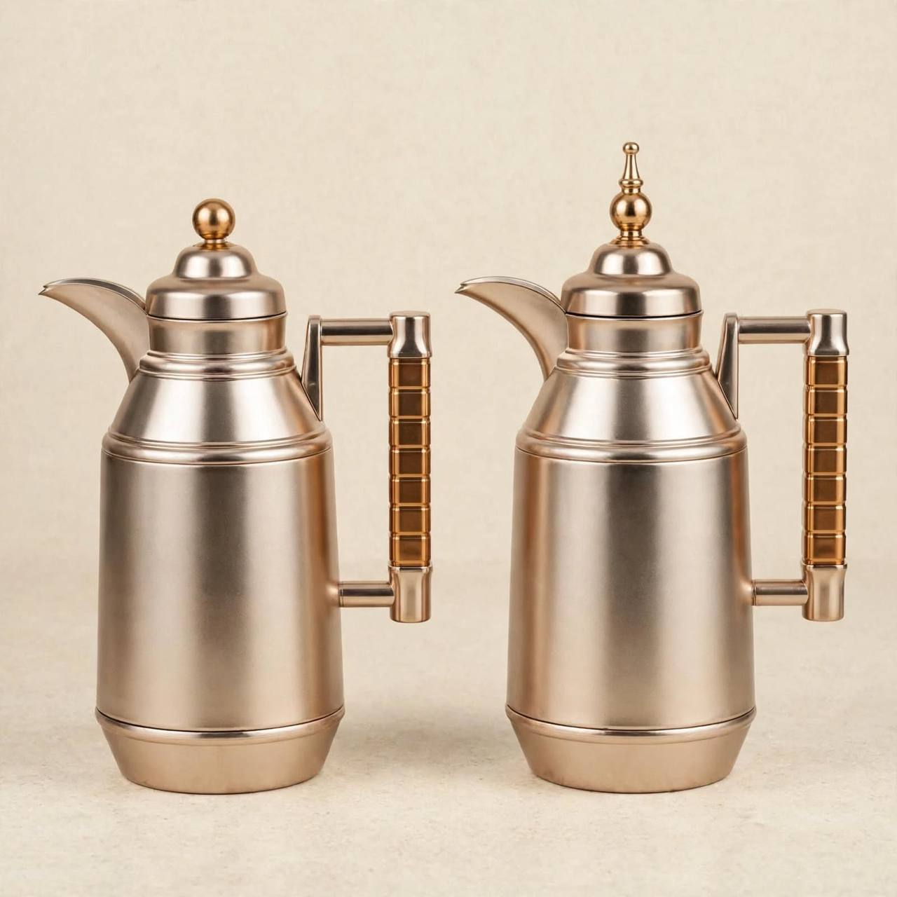 Mahra Matt Rose & Gold 2-Piece Thermal Coffee & Tea Dallah Set