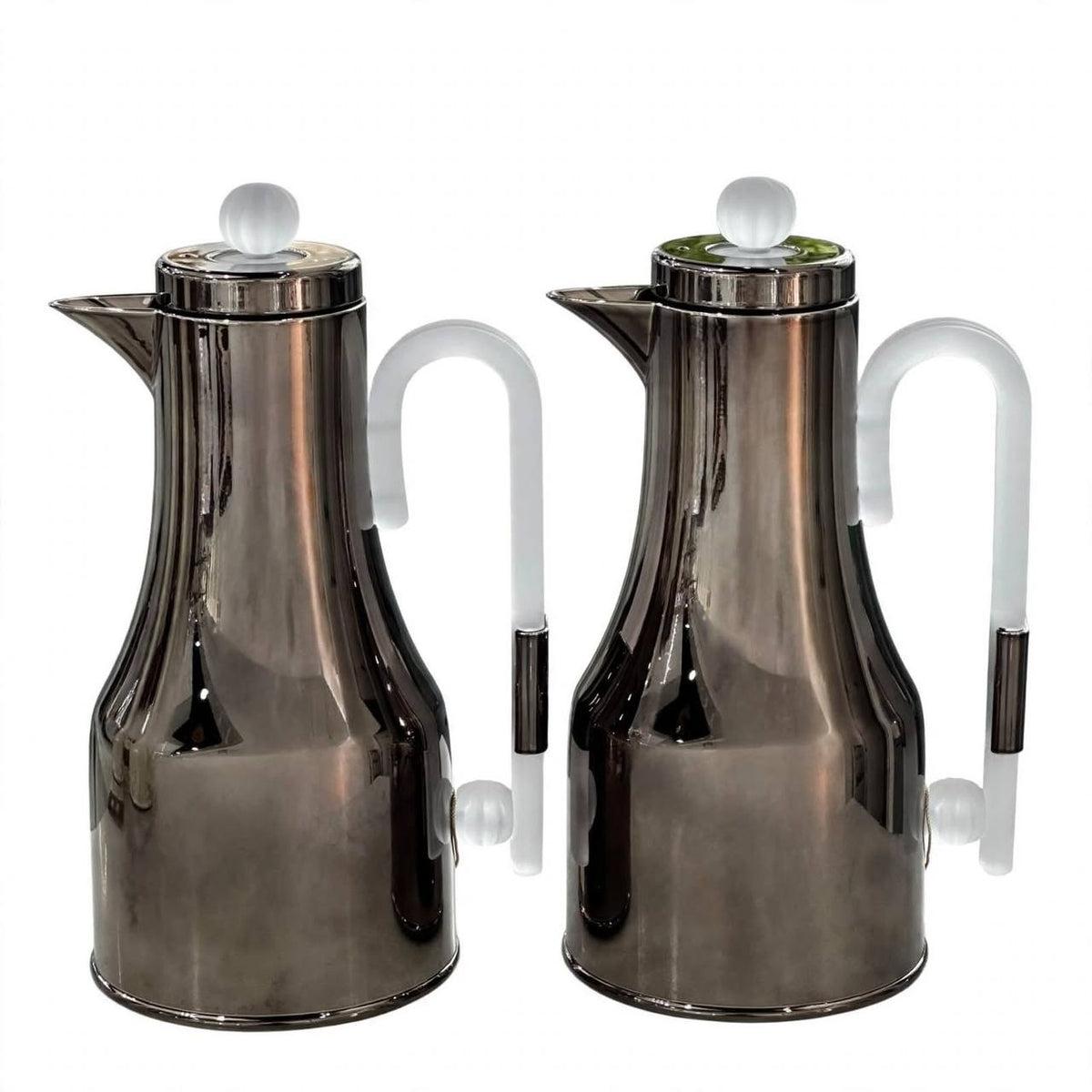 Al Marjan 2-Piece Thermal Flask Set – 1L + 1L (Chrome & Clear )