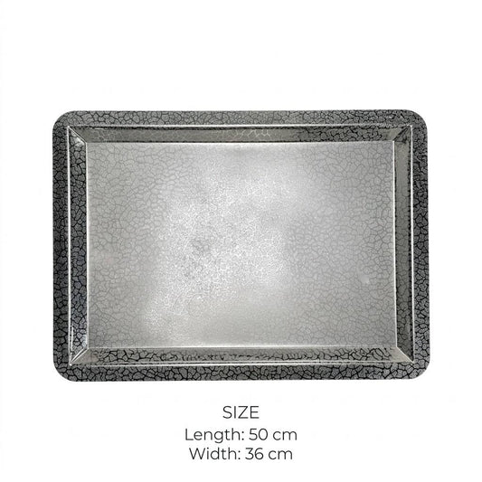 صينية مستطيلة (L) فضية-fp812513ls