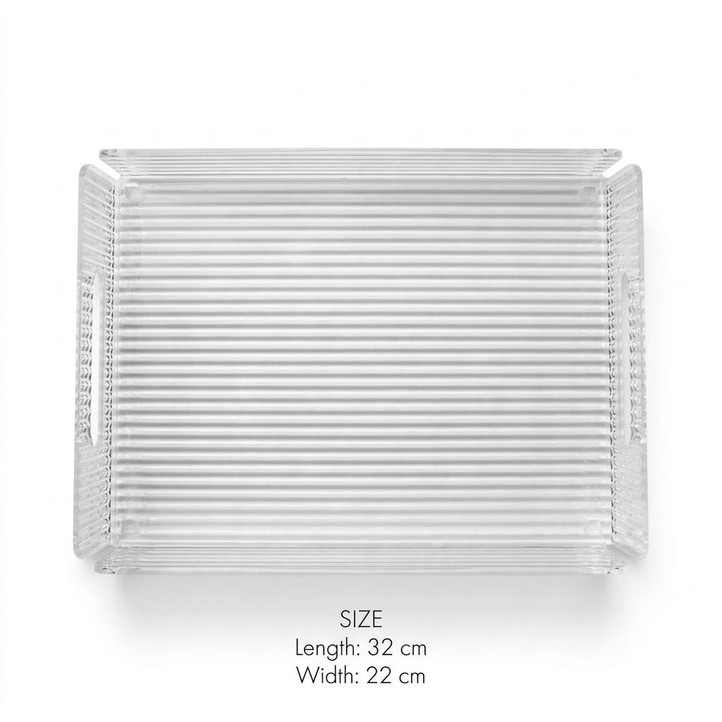 Acrylic Serving Tray with Integrated Cutout Handles – 32 × 22 cm