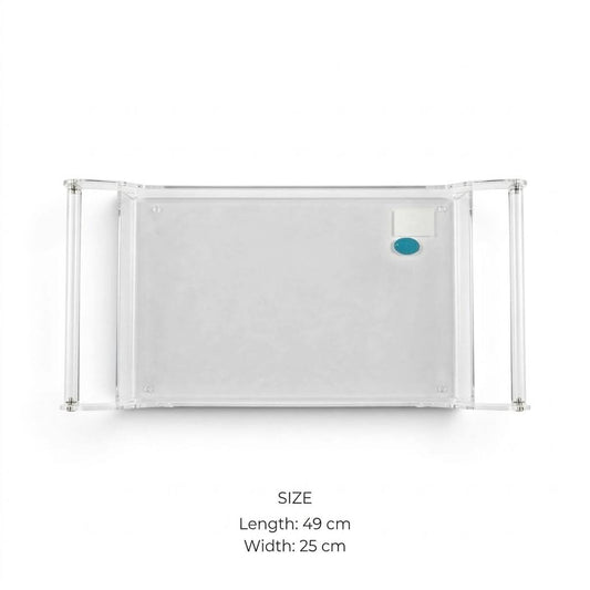 Acrylic Serving Platter with Cylindrical Rod Handles – 49 × 25 cm - M - Mawaeen