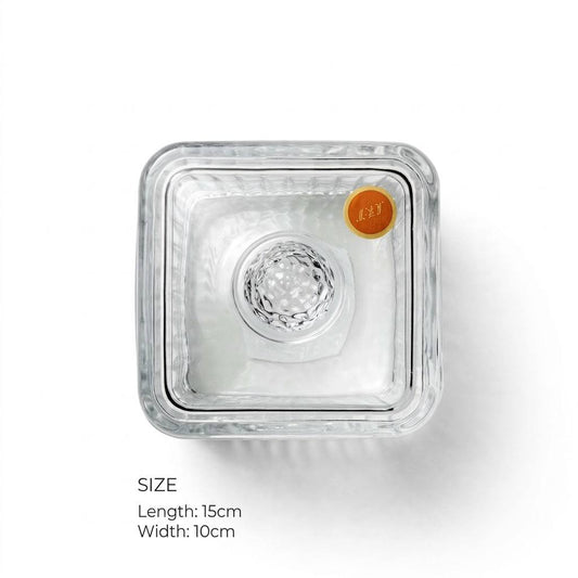 Ribbed Glass Candy Jar with Lid – 15x10cm