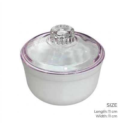 White Opal Glass Sugar Bowl with Clear Glass Lid – 11x11cm
